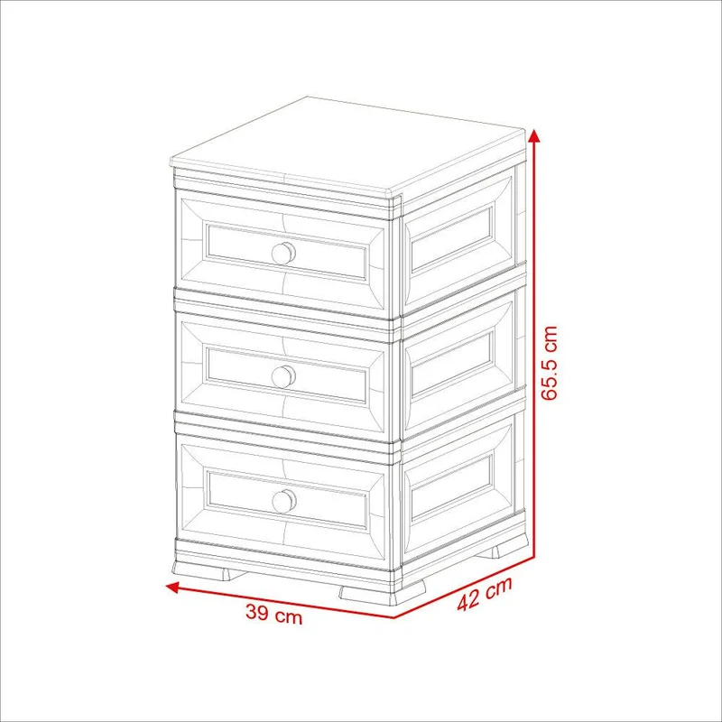 Mueble Organizador Elegance Matisse, Gris, con Tres Cajones Deslizables