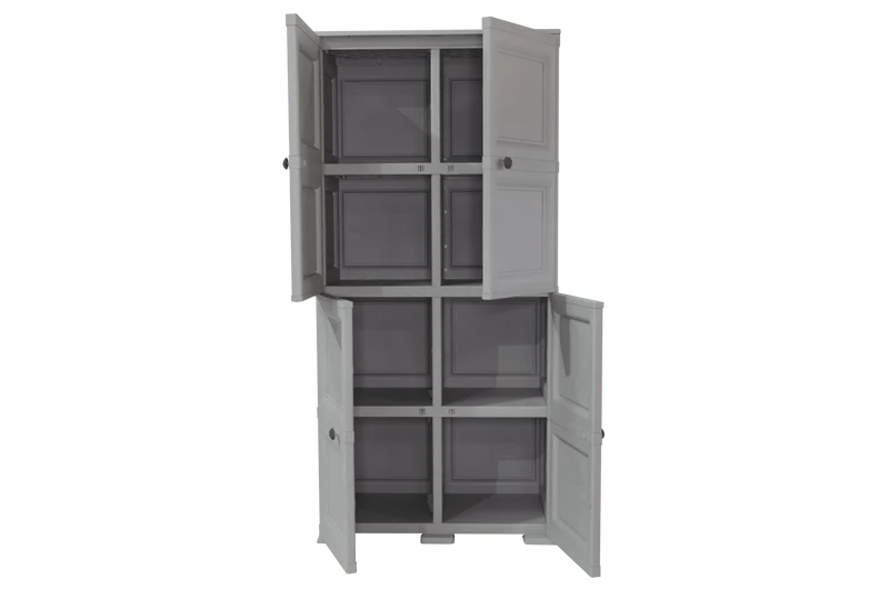 Mueble Organizador Elegance Liso Da Vinci, Gris, con Cuatro Puertas Batientes