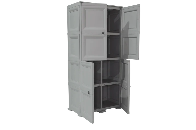Mueble Organizador Elegance Liso Da Vinci, Gris, con Cuatro Puertas Batientes