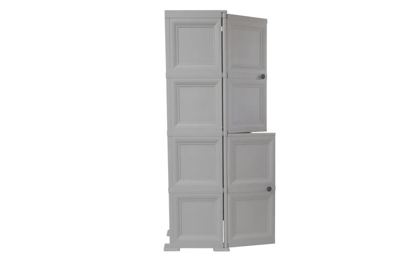 Mueble Organizador Elegance Liso Da Vinci, Gris, con Cuatro Puertas Batientes