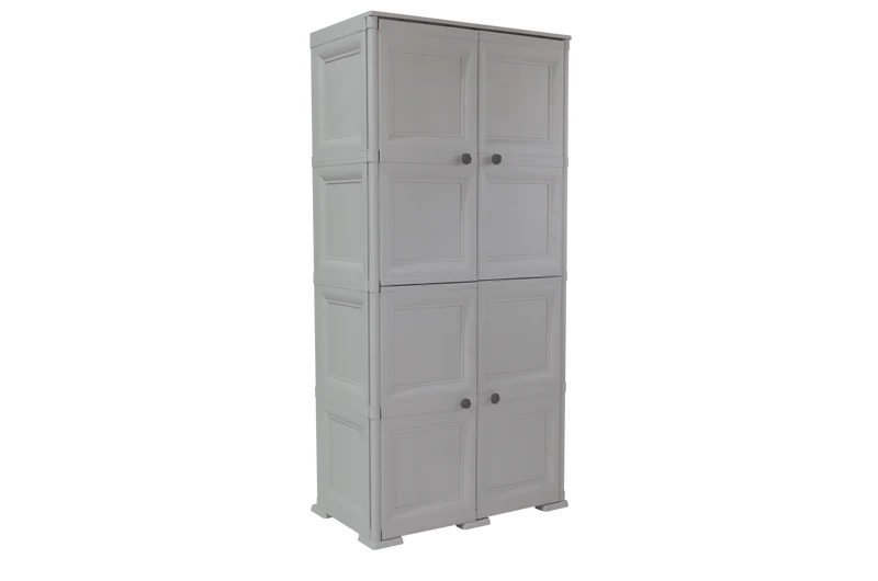 Mueble Organizador Elegance Liso Da Vinci, Gris, con Cuatro Puertas Batientes