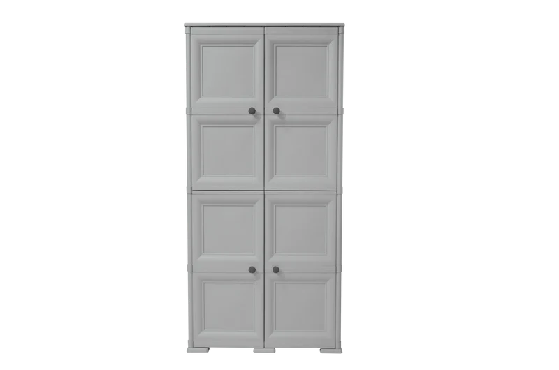 Mueble Organizador Elegance Liso Da Vinci, Gris, con Cuatro Puertas Batientes