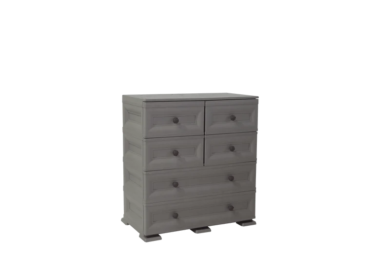 Mueble Organizador Elegance Dalí, Cocoa, con Seis Cajones Deslizables