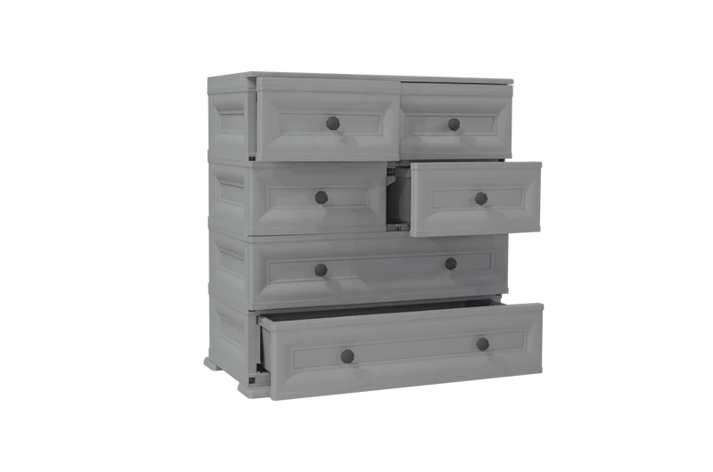 Mueble Organizador Elegance Dalí, Gris, con Seis Cajones Deslizables