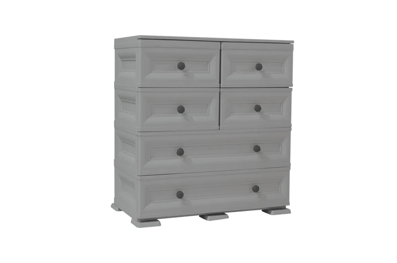 Mueble Organizador Elegance Dalí, Gris, con Seis Cajones Deslizables