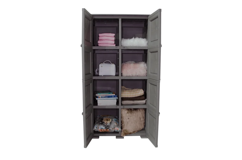Mueble Organizador Elegance Liso Da Vinci, Cocoa, con Cuatro Puertas Batientes
