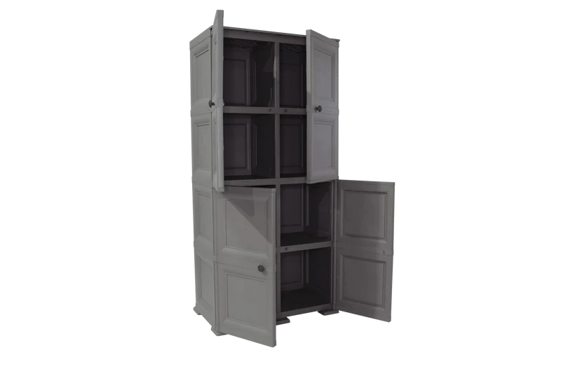 Mueble Organizador Elegance Liso Da Vinci, Cocoa, con Cuatro Puertas Batientes