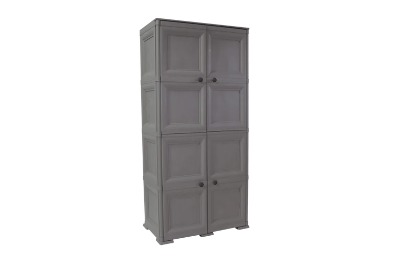 Mueble Organizador Elegance Liso Da Vinci, Cocoa, con Cuatro Puertas Batientes