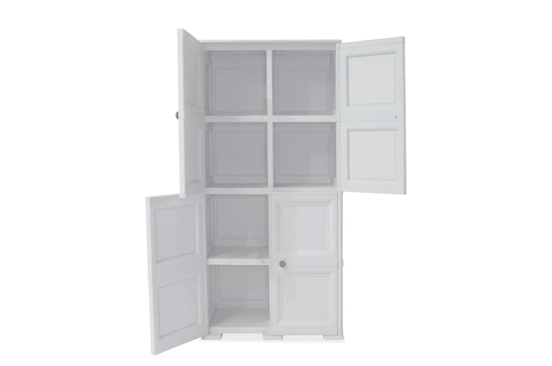 Mueble Organizador Elegance Liso Da Vinci, Blanco Perla, con Cuatro Puertas Batientes
