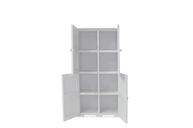 Mueble Organizador Elegance Liso Da Vinci, Blanco Perla, con Cuatro Puertas Batientes