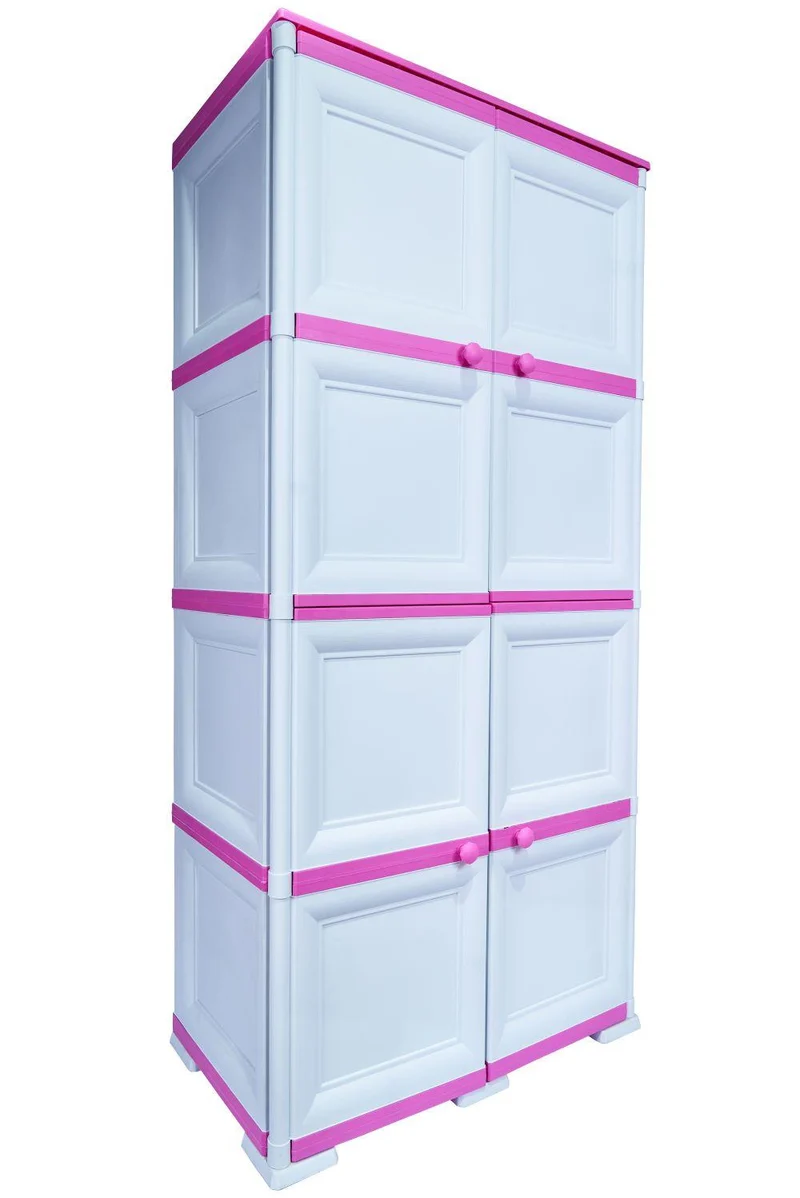 Mueble Organizador Elegance Da Vinci Liso, Infantil Fucsia, con Cuatro Puertas Batientes