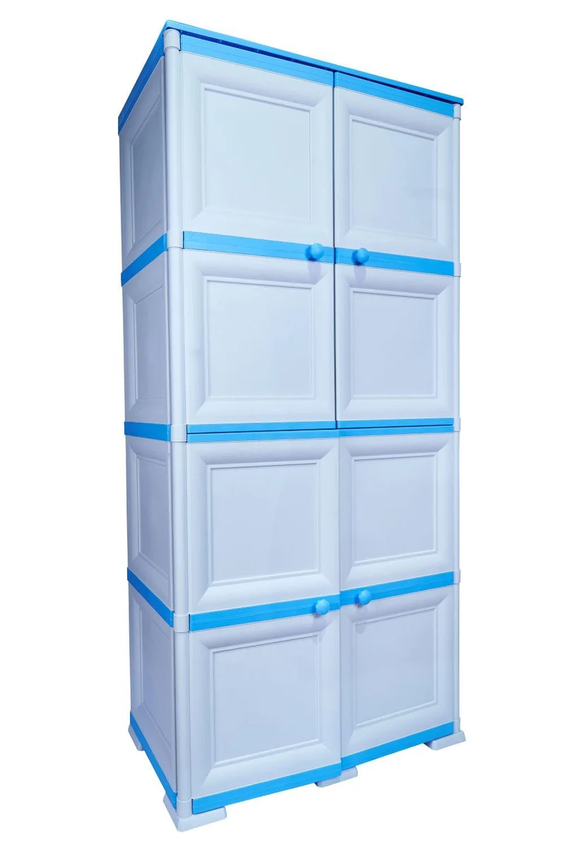 Mueble Organizador Elegance Da Vinci Liso, Infantil Azul, con Cuatro Puertas Batientes