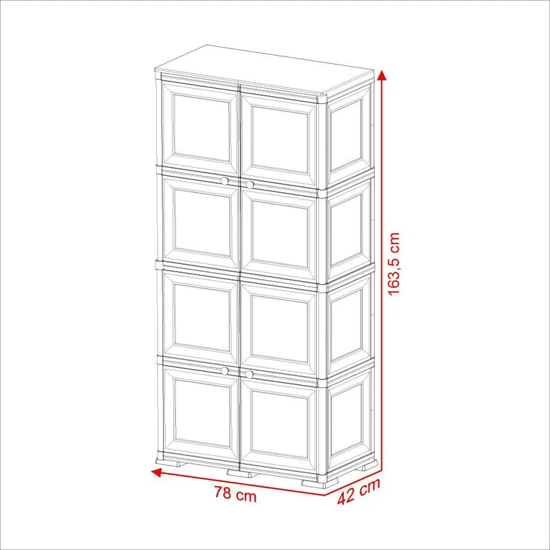Mueble Organizador Elegance Da Vinci Liso, Infantil Azul, con Cuatro Puertas Batientes