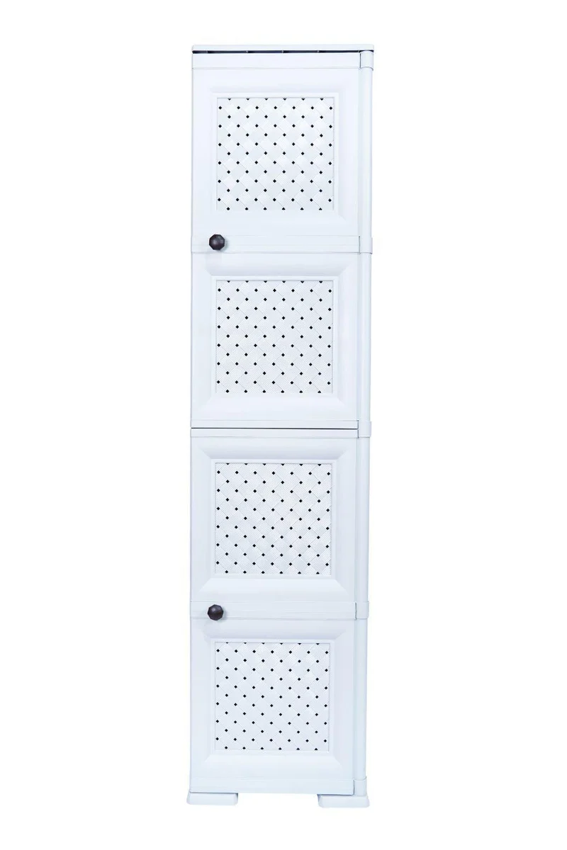 Mueble Organizador Elegance Donatello, Rattan Gris, con Dos Puertas Batientes