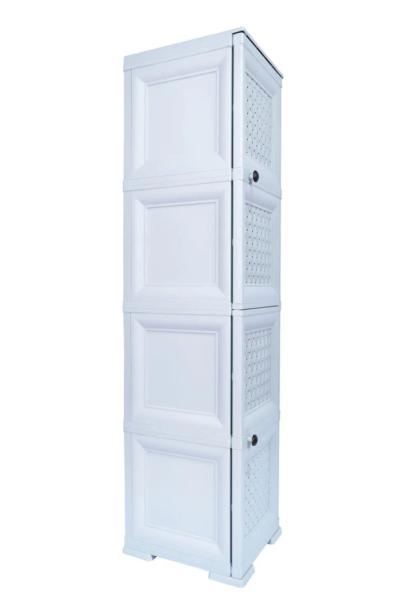 Mueble Organizador Elegance Donatello, Rattan Gris, con Dos Puertas Batientes
