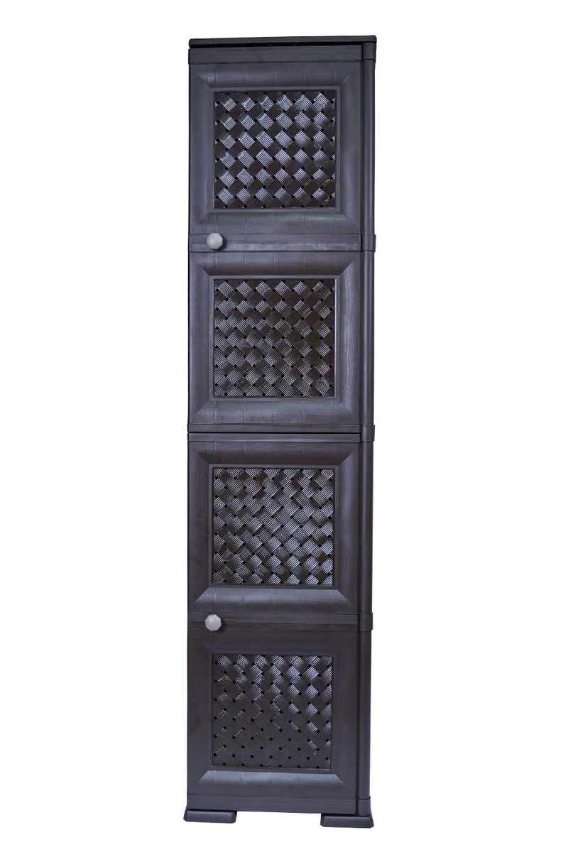 Mueble Organizador Elegance Donatello, Rattan Wengue, con Dos Puertas Batientes