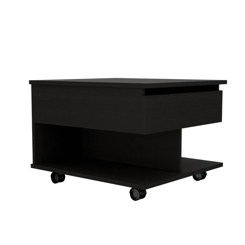 Mesa Auxiliar Salento, Wengue, Extensible con Gran Capacidad de Almacenamiento ZF