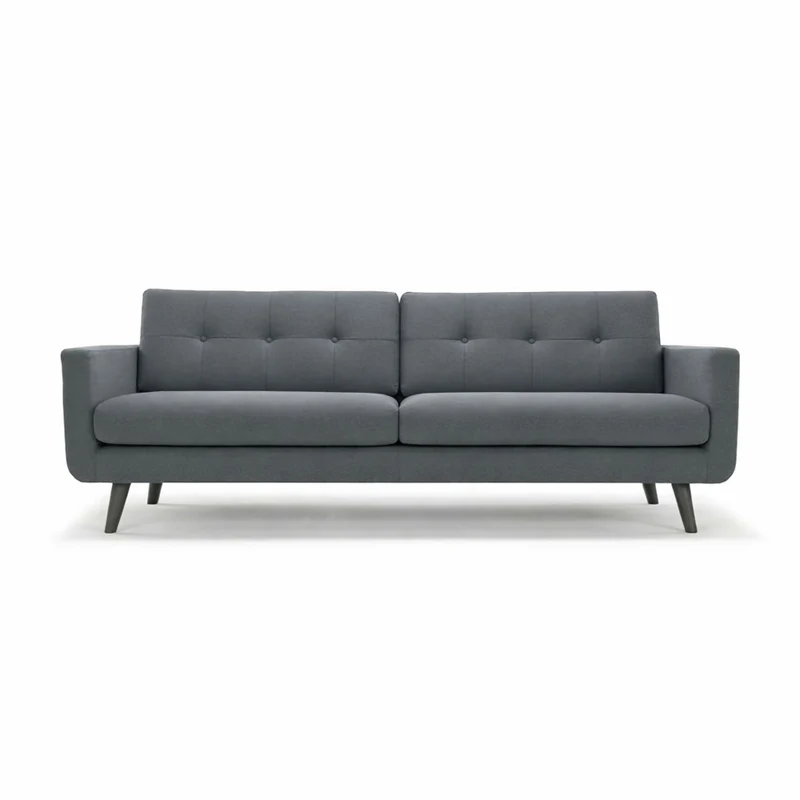 Sofá Deluxe 2 Puestos Tela Gris Oscuro