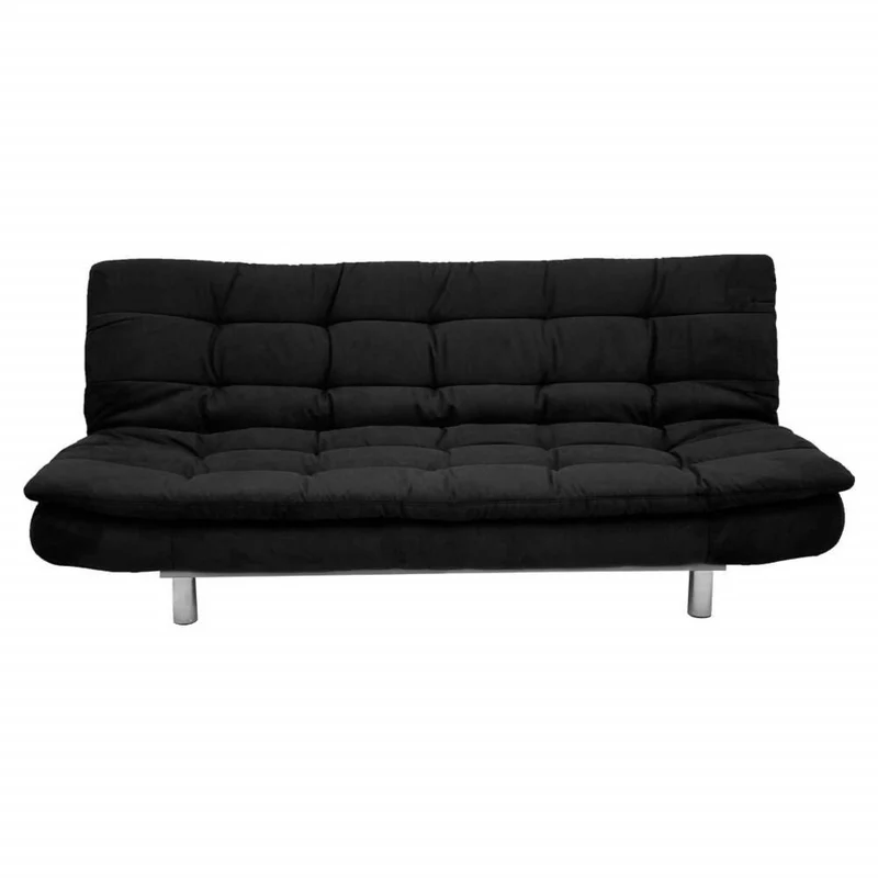 Sofá Cama Sierra 3 Puestos Tela Negro