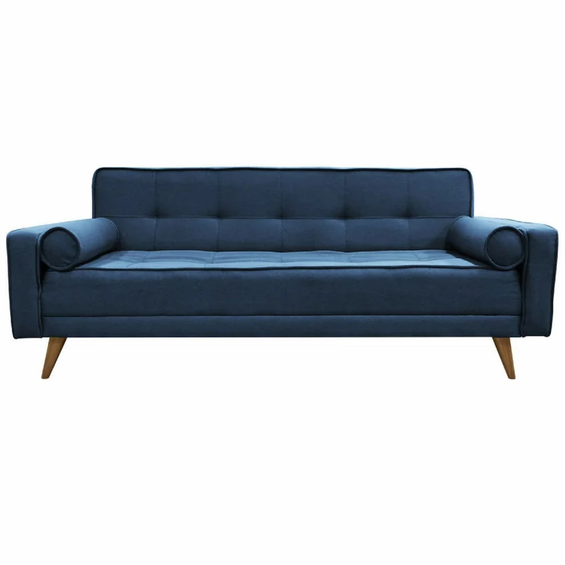 Sofá Cama Extra 3 Puestos Tela Azul