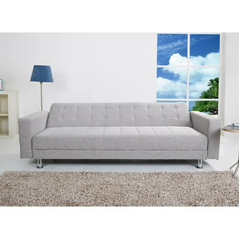 Sofá Cama Polka 3 Puestos Tela Gris