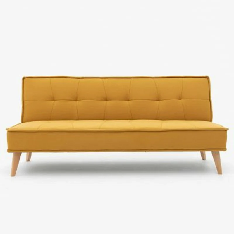 Sofá Cama Chic 3 Puestos Tela Mostaza