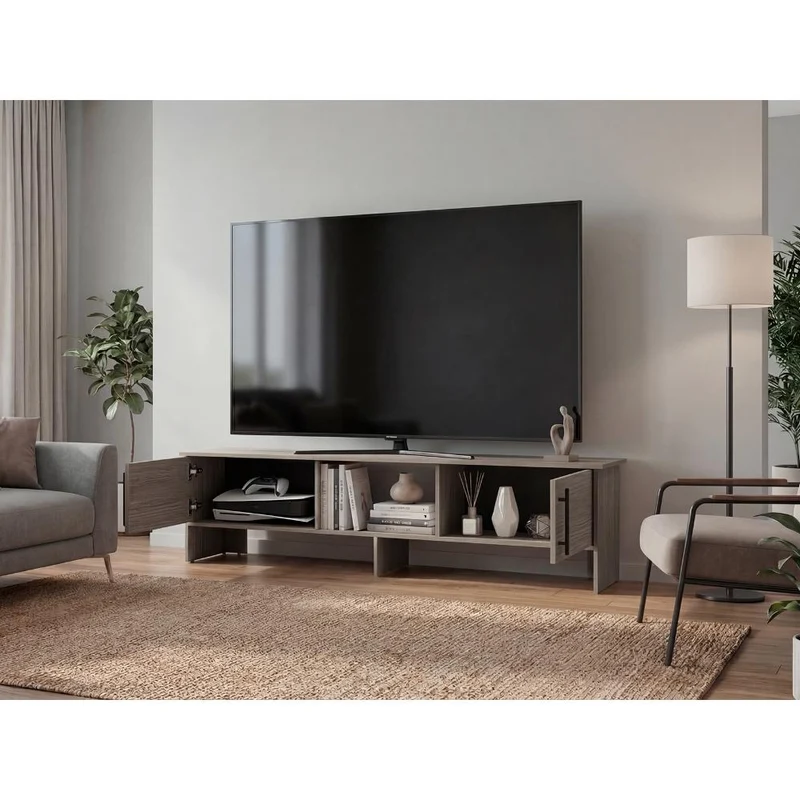 Mesa Para Tv Dago, Positano, Para Televisor de Hasta 65 Pulgadas con dos puertas ZF