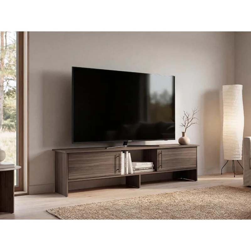 Mesa para TV Dago,Avellana, para Televisor de hasta 65 Pulgadas con Dos Puertas ZF