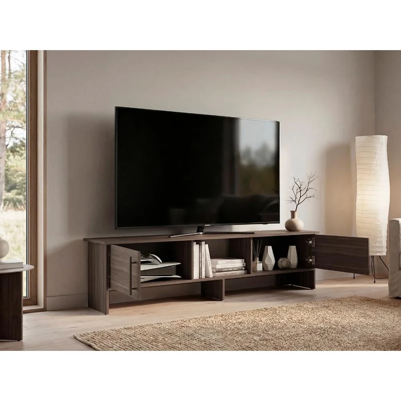 Mesa para TV Dago,Avellana, para Televisor de hasta 65 Pulgadas con Dos Puertas ZF