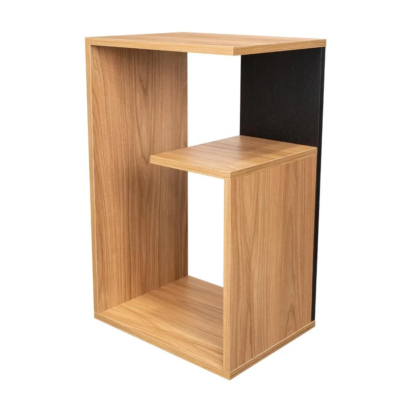 Mesa Auxiliar Evert, Fresno Europeo y Wengue, con Diseño Moderno y Espacio para Ubicar Objetos