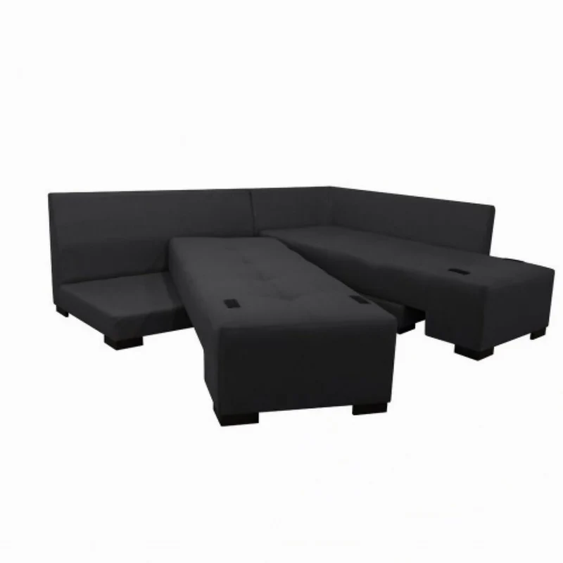Sala Cama Sterimberg en Tela Antifluidos Gris Oscuro- Amoblando