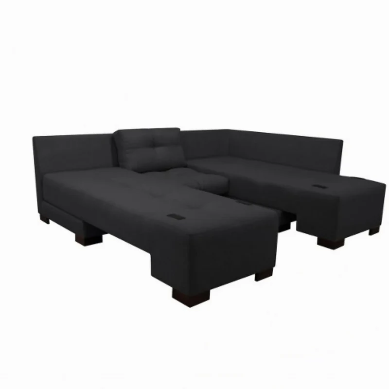 Sala Cama Sterimberg en Tela Antifluidos Gris Oscuro- Amoblando