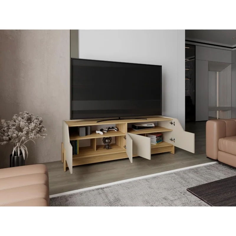 Mesa para TV Holt, Fresno Europeo y Capri, para Televisor Máximo 50"