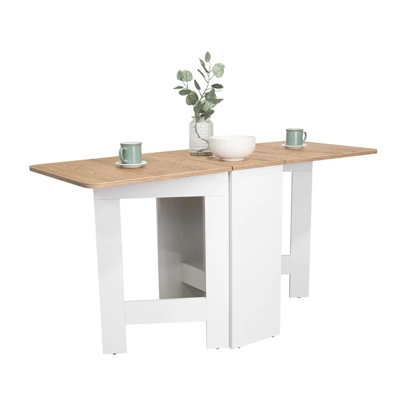 Mesa Auxiliar Galety, Blanco y Macadamia, con Capacidad para Seis Puestos ZF