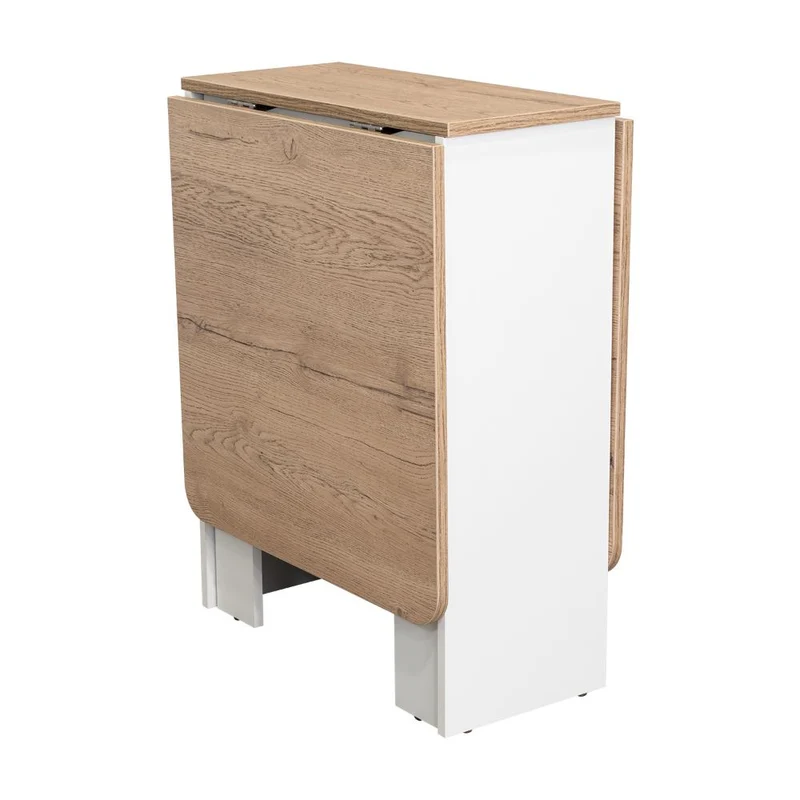 Mesa Auxiliar Galety, Blanco y Macadamia, con Capacidad para Seis Puestos ZF