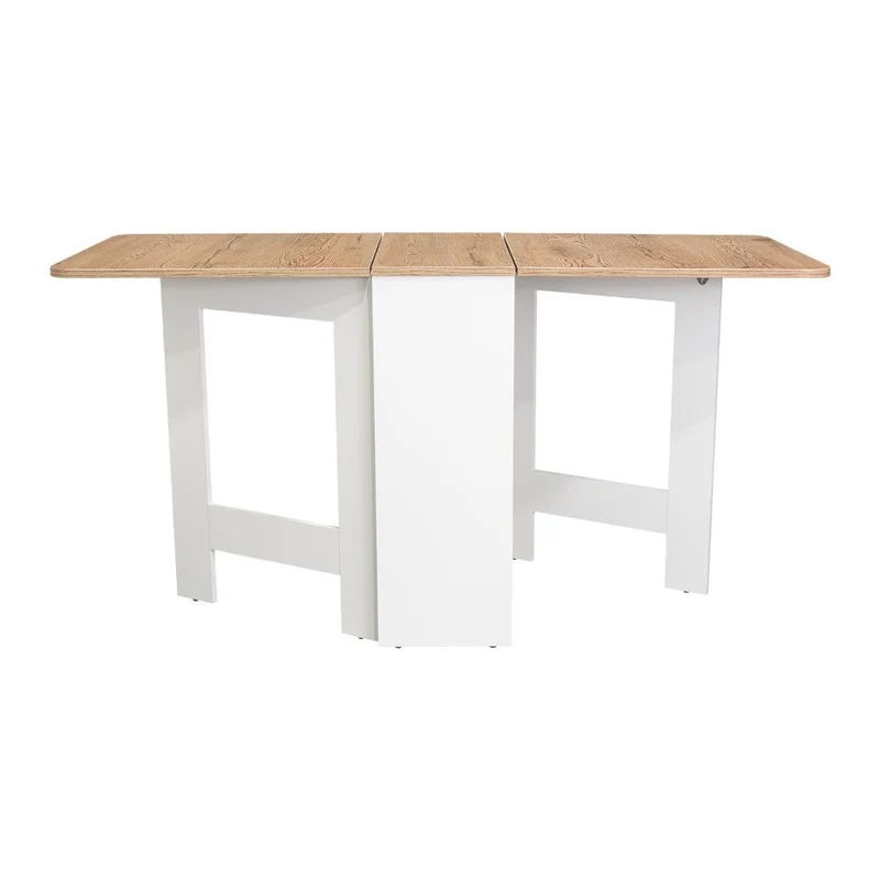 Mesa Auxiliar Galety, Blanco y Macadamia, con Capacidad para Seis Puestos ZF