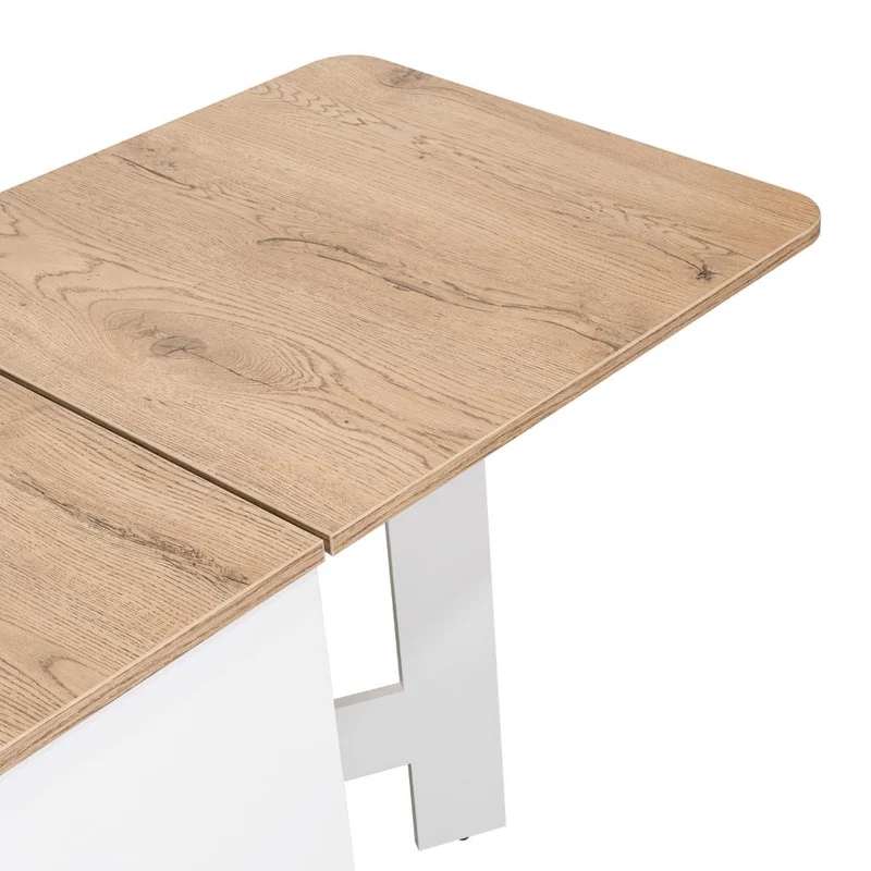 Mesa Auxiliar Galety, Blanco y Macadamia, con Capacidad para Seis Puestos ZF
