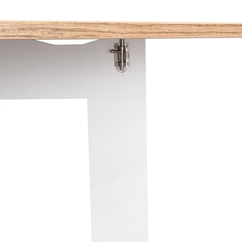Mesa Auxiliar Galety, Blanco y Macadamia, con Capacidad para Seis Puestos ZF