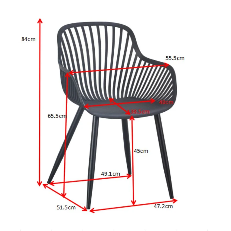 Silla Victoria, Negro, con Espaldar Minimalista y Diseño Moderno
