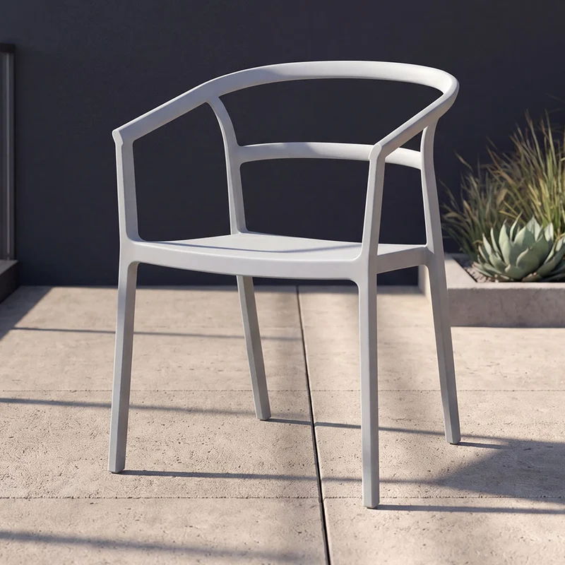Silla Porto, Gris, con Espaldar Minimalista y Diseño Moderno