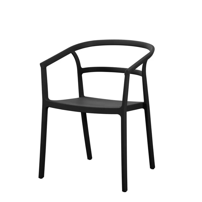 Silla Porto, Negro, con Espaldar Minimalista y Diseño Moderno