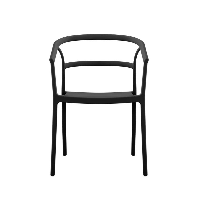 Silla Porto, Negro, con Espaldar Minimalista y Diseño Moderno