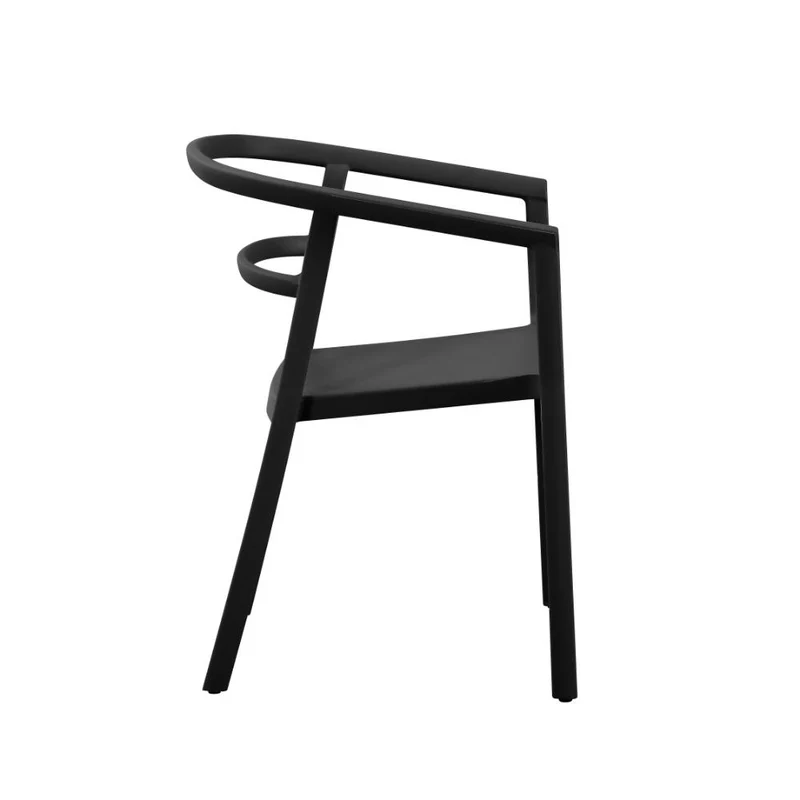 Silla Porto, Negro, con Espaldar Minimalista y Diseño Moderno