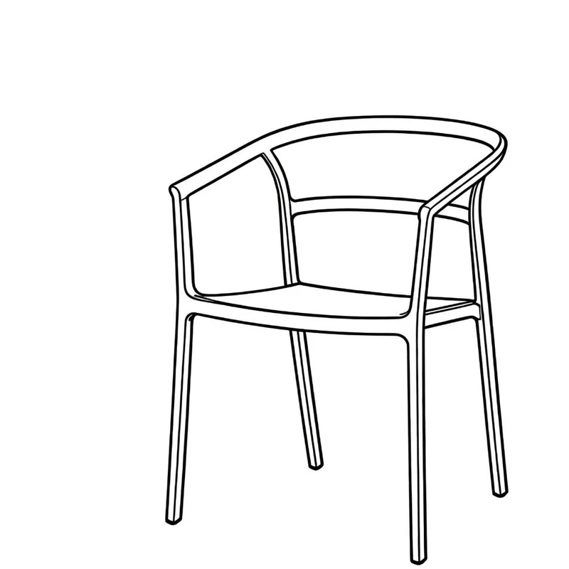 Silla Porto, Negro, con Espaldar Minimalista y Diseño Moderno
