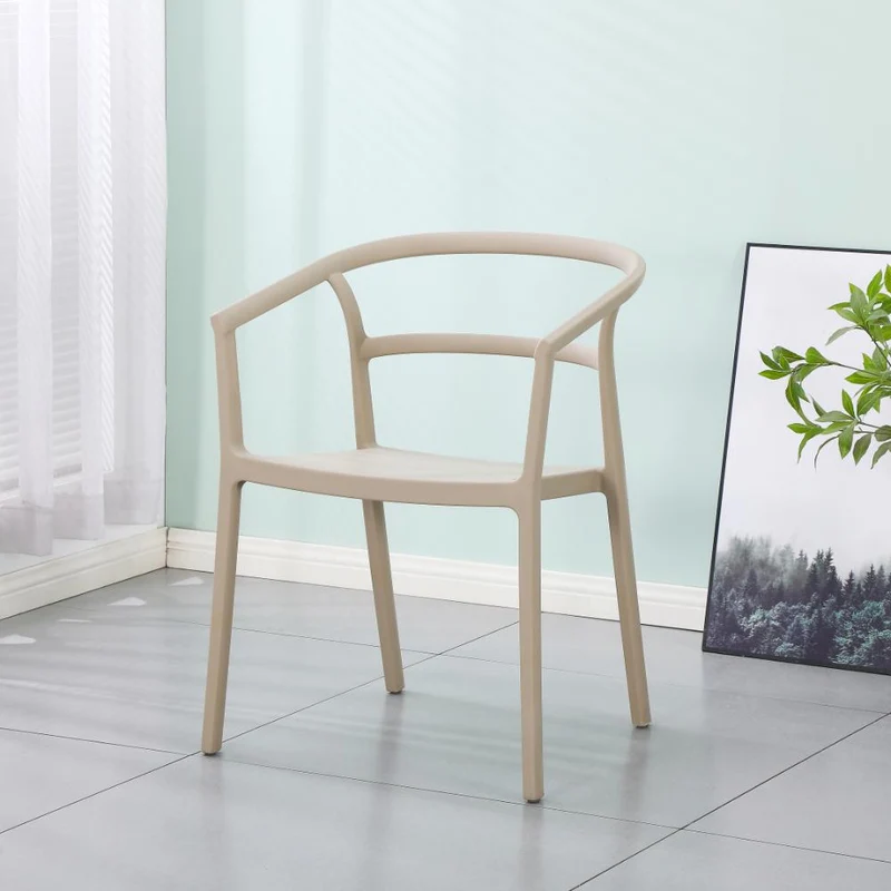 Silla Porto, Taupe, con Espaldar Minimalista y Diseño Moderno