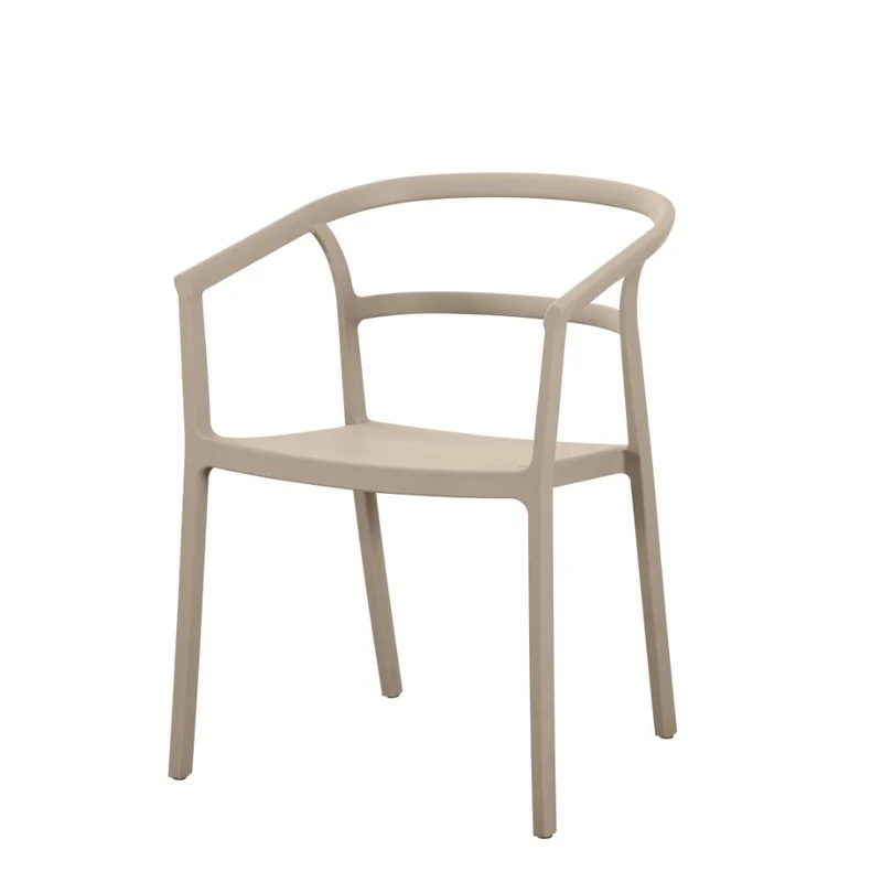 Silla Porto, Taupe, con Espaldar Minimalista y Diseño Moderno