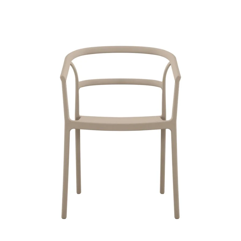 Silla Porto, Taupe, con Espaldar Minimalista y Diseño Moderno