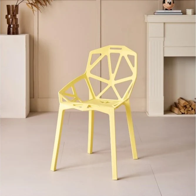 Silla Roxy, Color Amarillo, con Espaldar y Diseño Moderno
