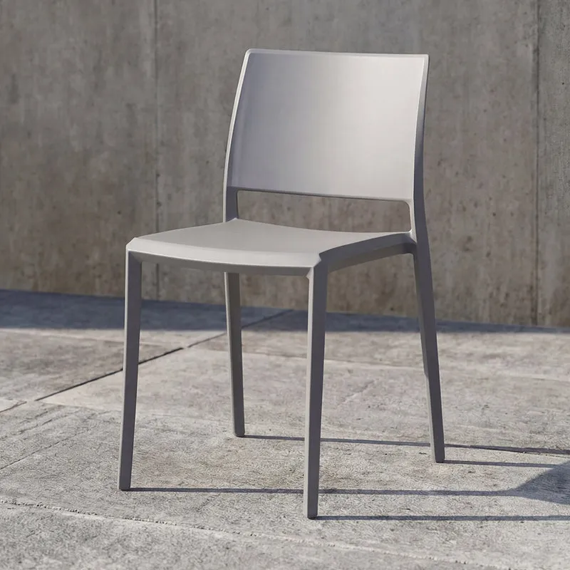 Silla Toledo, Color Gris, con Espaldar Liso y Cuadrado, Diseño Moderno