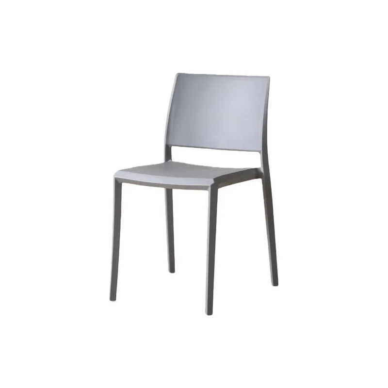 Silla Toledo, Color Gris, con Espaldar Liso y Cuadrado, Diseño Moderno